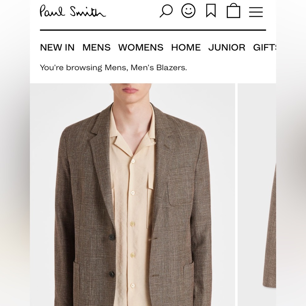 Paul Smith Jacket 48 Linen Green